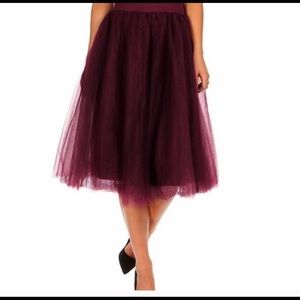 Burgundy Tulle Skirt